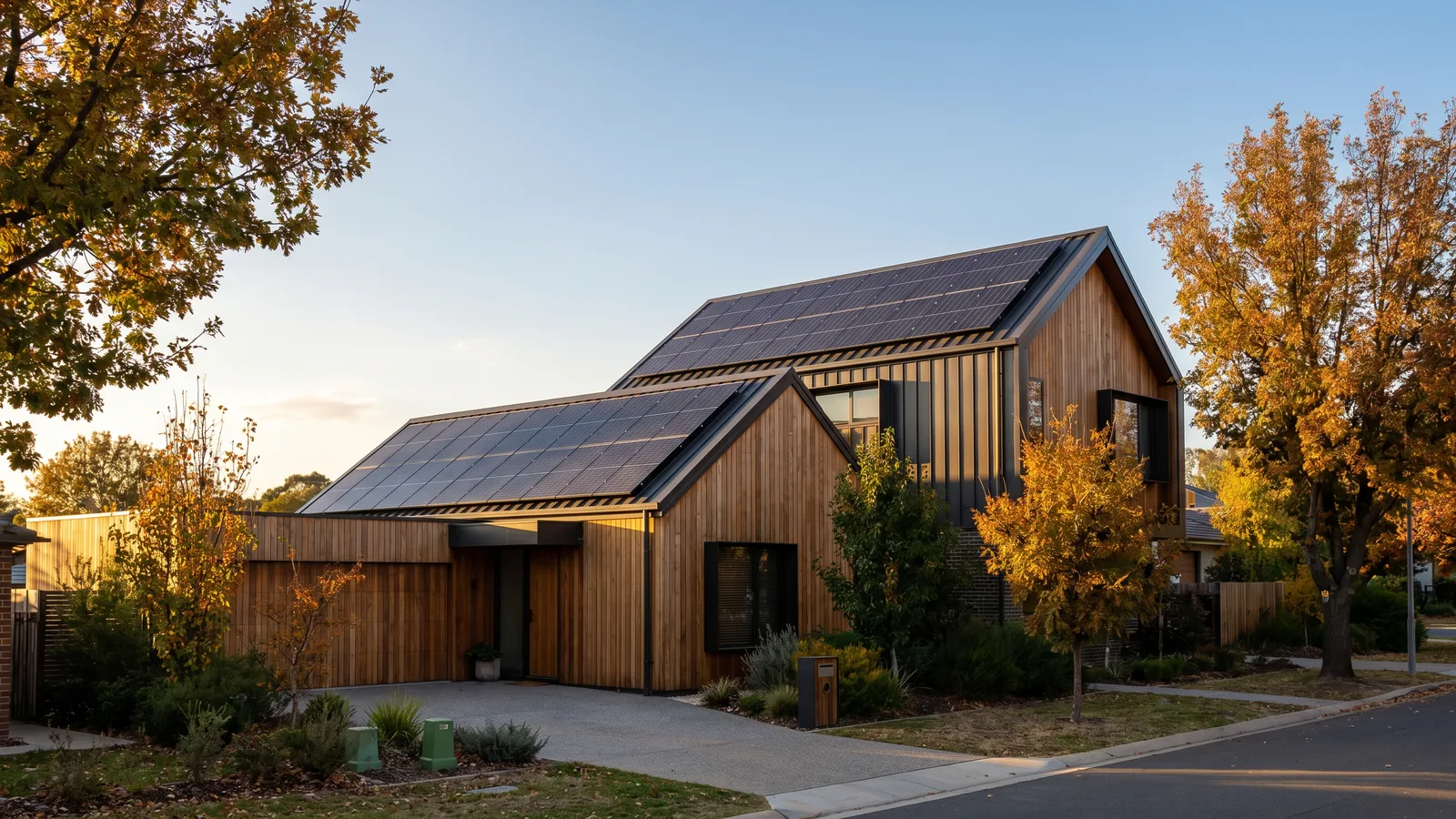 Solar panels and home battery on a house in Australian Capital Territory