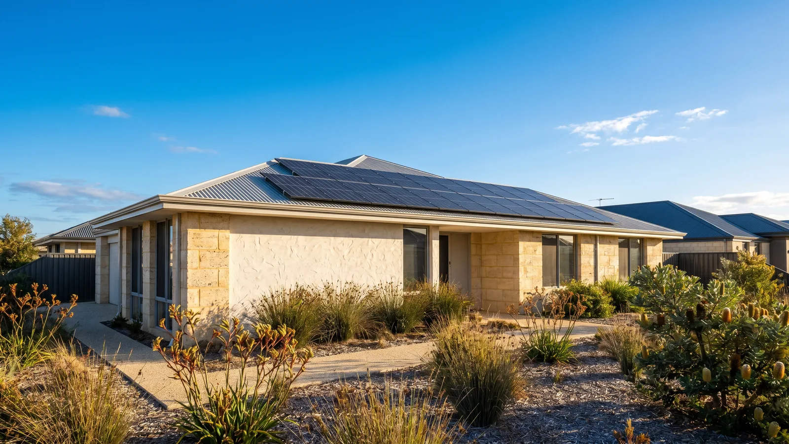 Solar panels installed on a home in Perth, Western Australia